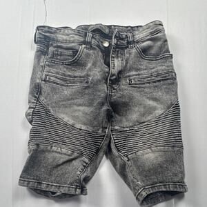 Denim & Rivets Boys Biker Acid Wash Denim Shorts boys Size 12 Gray